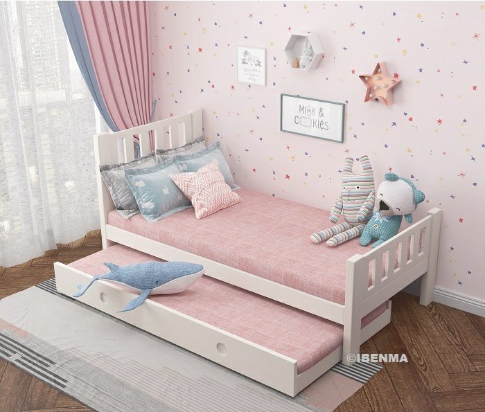 modular kids bed with pullout bed